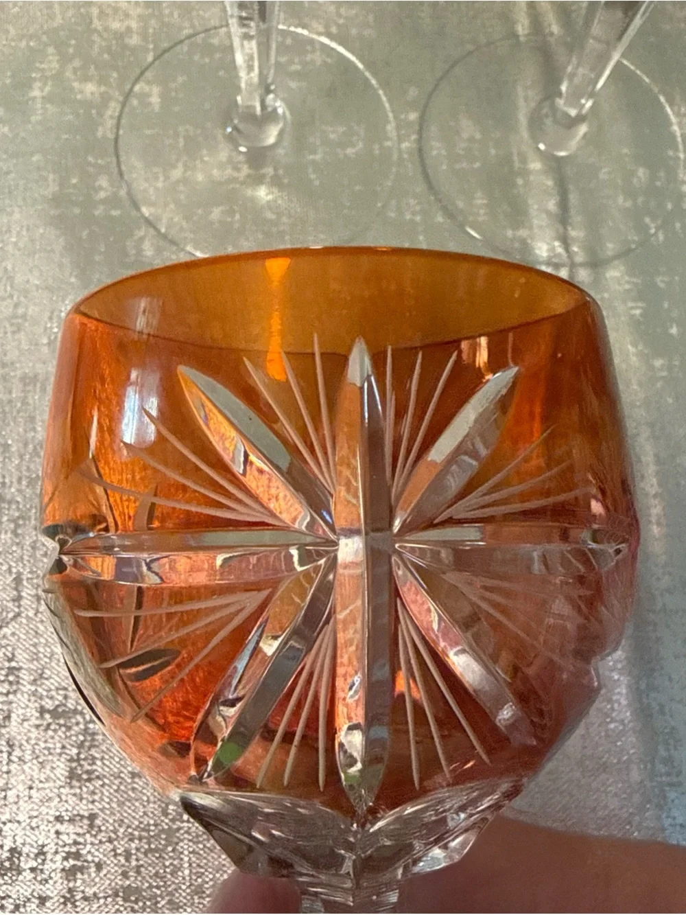 Multicolor Cut Crystal Wine Glasses - Set of 5